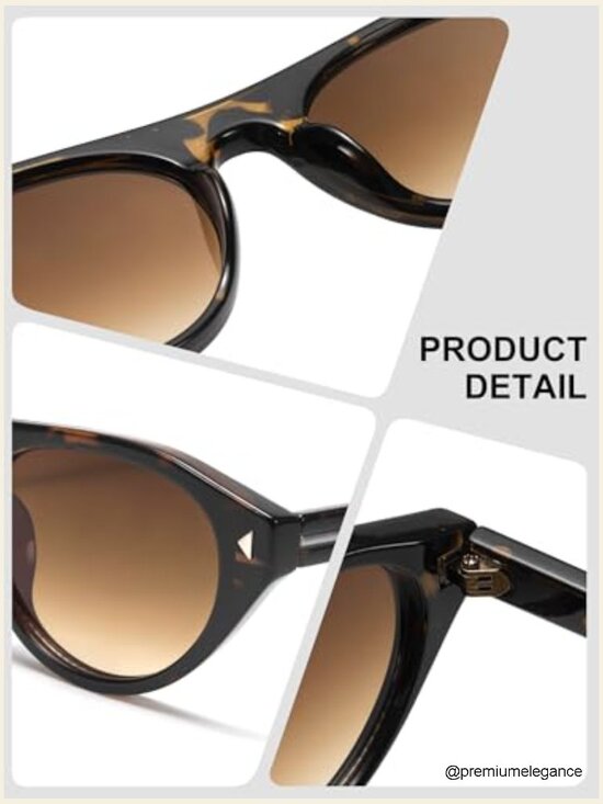 Retro Oval Cat Eye Sunglasses UV400 Lightweight PC Frame Unisex main image 5
